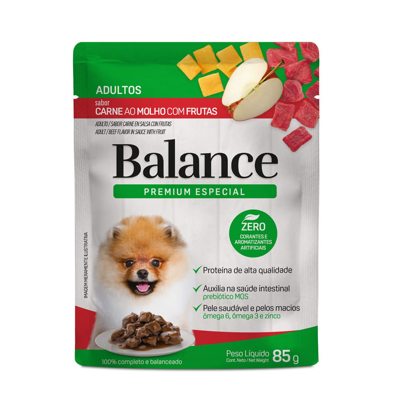Racao-para-Caes-Adultos-Carne-ao-Molho-com-Frutas-Balance-Sache-85g