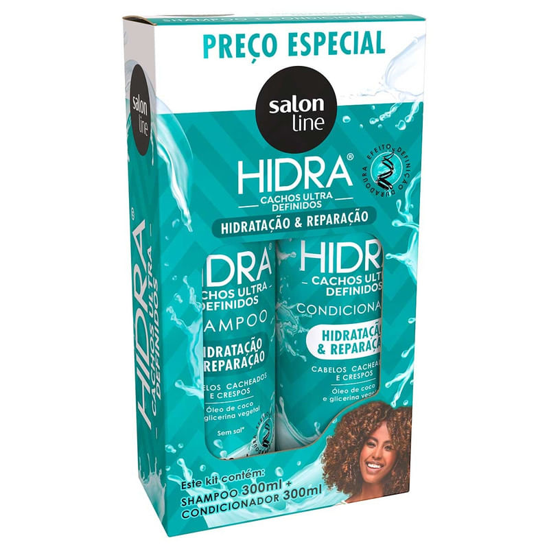 Kit-Shampoo-e-Condicionador-Hidra-Cachos-Ultra-Definidos-Hidratacao-e-Reparacao-Salon-Line-300ml-Cada