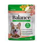 Racao-Umida-para-Caes-Adultos-Frango-ao-Molho-com-Frutas-Premium-Especial-Balance-Sache-85g