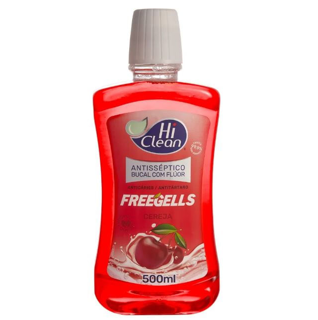 Enxaguente-Bucal-Freegells-Cereja-Extra-Forte-com-Fluor-Hi-Clean-Frasco-500ml