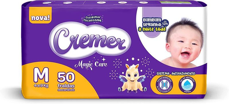 Fralda-Descartavel-Cremer-Magic-Care-M-Pacote-50-Unidades