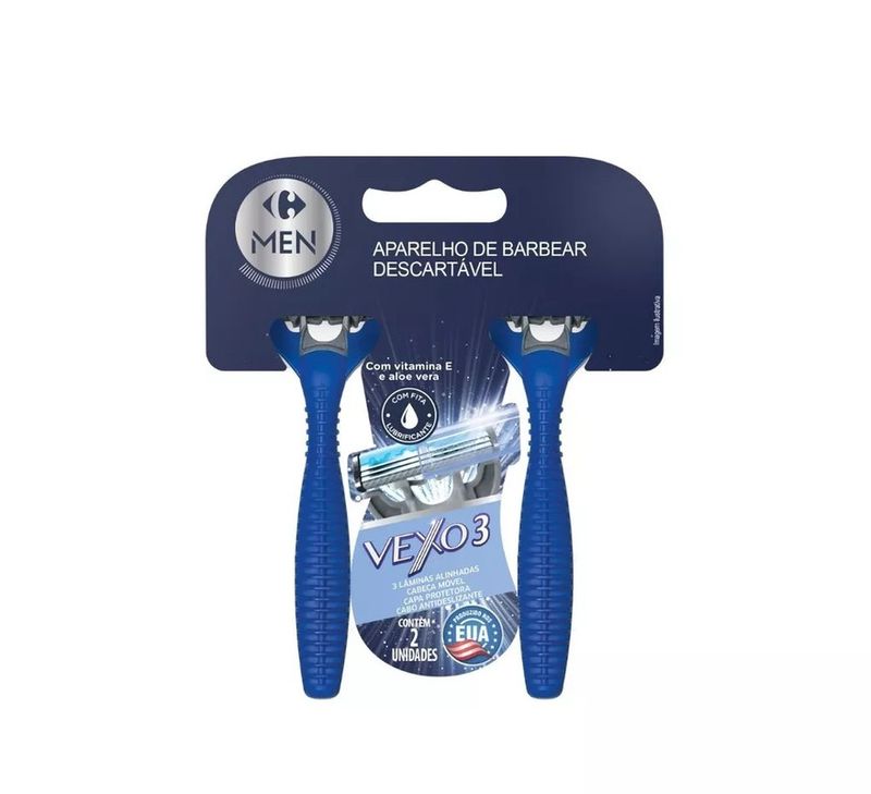 Aparelho-de-Barbear-Vexo-3-Carrefour-Men-Cartela-2-Unidades-