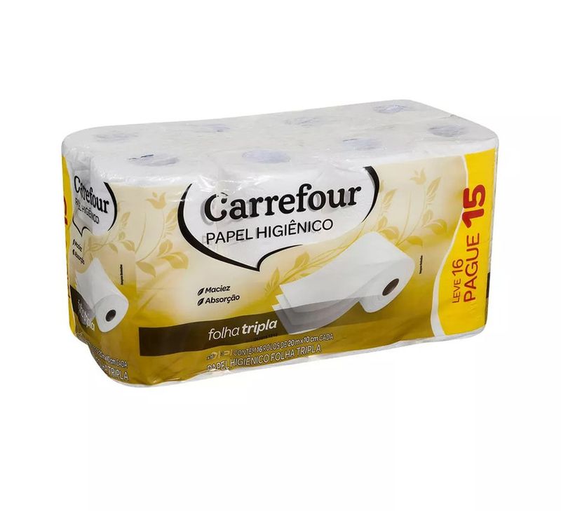 Papel-Higienico-Folha-Tripla-Carrefour-Pacote-Leve-16-Pague-15-Unidades