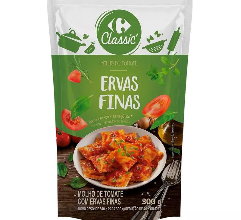 Molho-de-Tomate-Ervas-Finas-Carrefour-Classic-Sache-300g