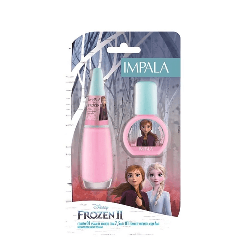 Esmalte-Adulto-e-Infantil-Frozen-Rosa-Seja-Corajosa-Impala-Cartela-com-2-Unidades