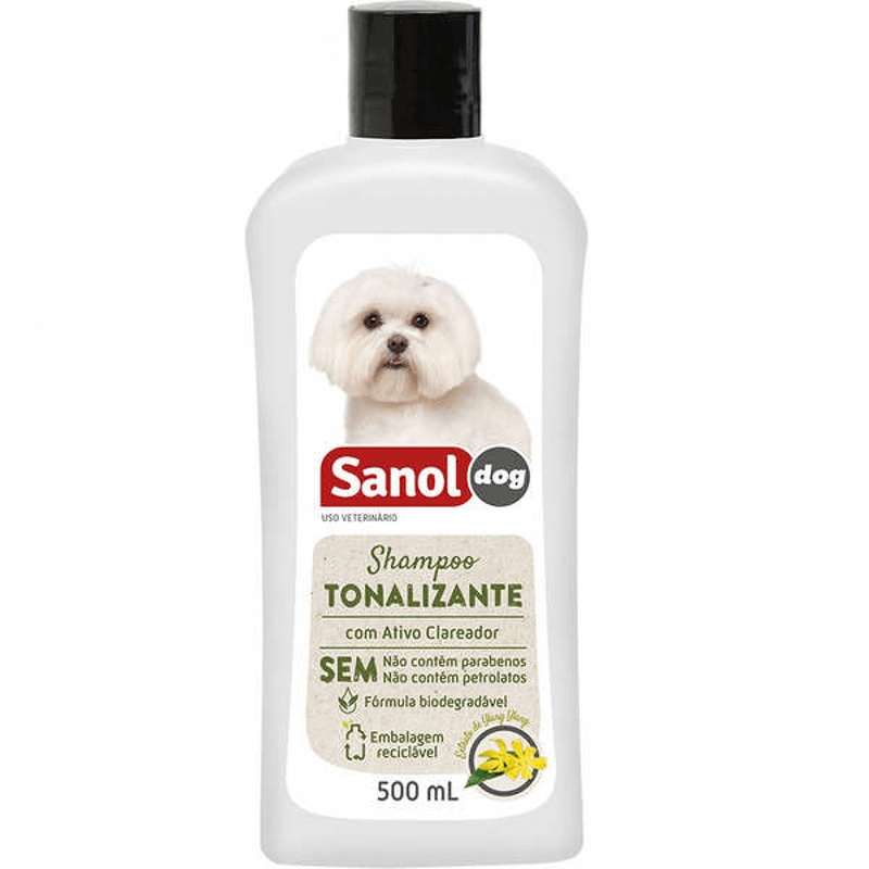 Shampoo-Tonalizante-para-Pelos-Claros-Sanol-Dog-Frasco-500ml