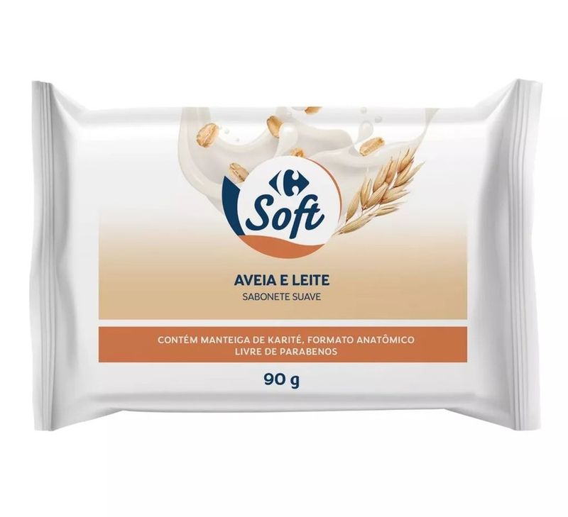 Sabonete-em-Barra-Aveia-e-Leite-Carrefour-Soft-90g