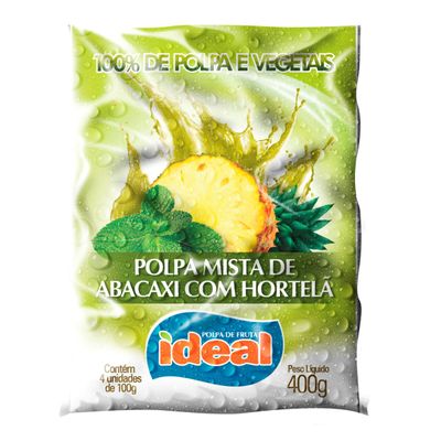 Polpa-de-Abacaxi-com-Hortela-Polpa-Ideal-Pacote-400g