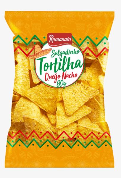 Salgadinho-Tortilha-Queijo-Nacho-Romanato-Pacote-80g