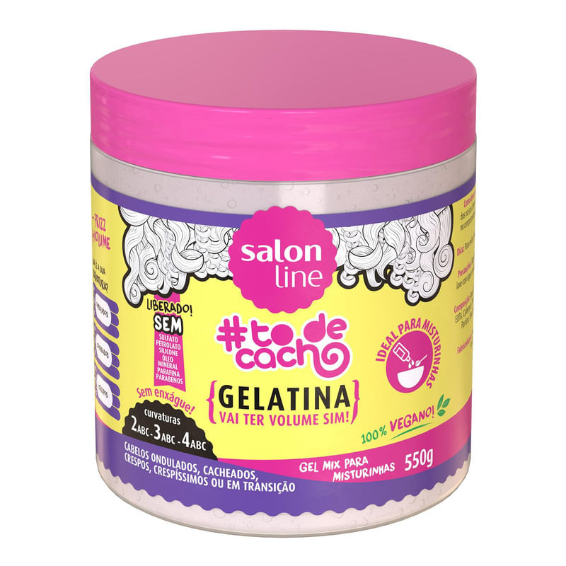 Gelatina-Capilar-Gel-Mix-To-de-Cacho-Salon-Line-Pote-550g