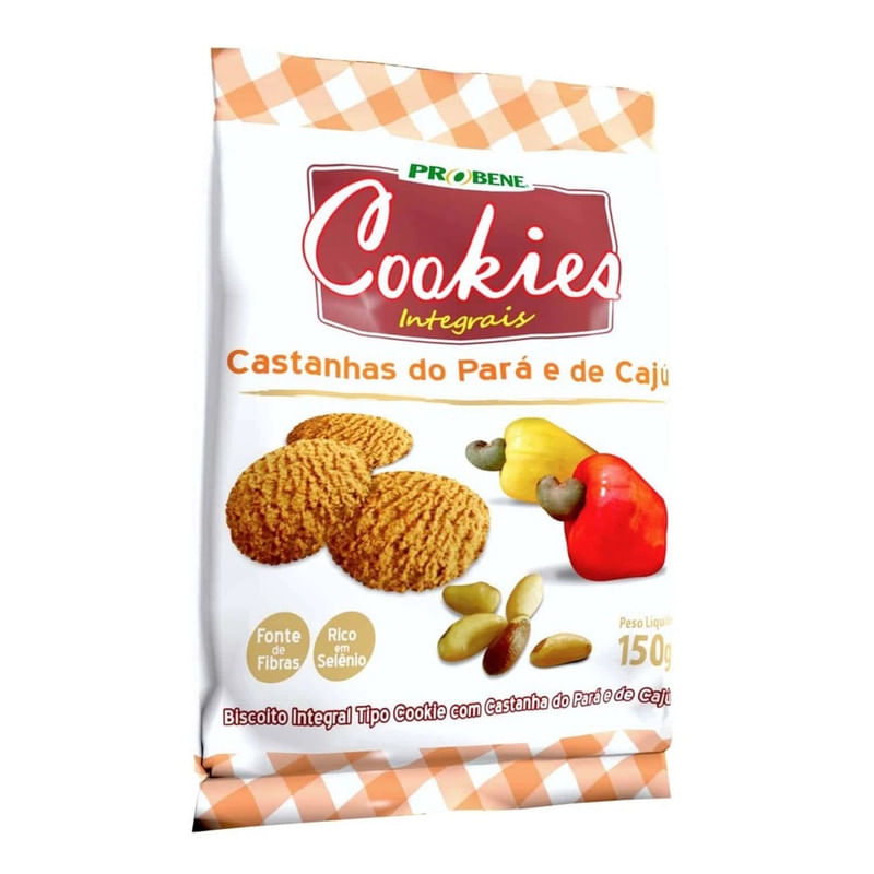 Cookie-Integral-Castanha-do-Para-e-Caju-Probene-Pacote-150g
