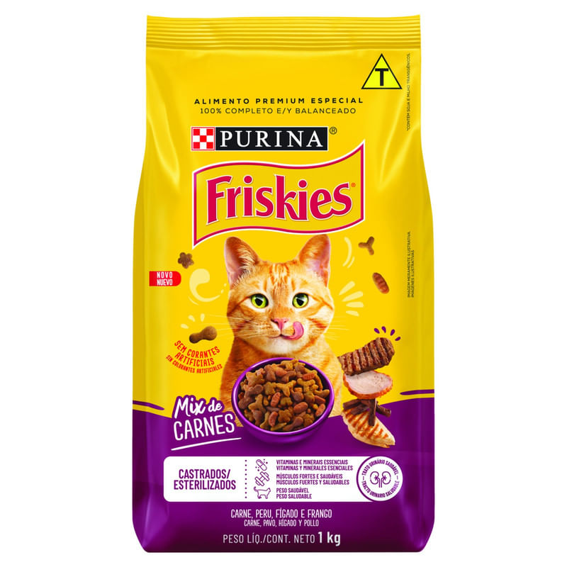 Racao-para-Gatos-Castrados-Purina-Friskies-Mix-de-Carnes-Pacote-1kg