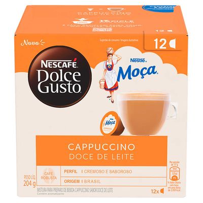 Cafe-em-Capsula-Cappuccino-Doce-de-Leite-Nescafe-Dolce-Gusto-Caixa-de-204g-com-12-Unidades