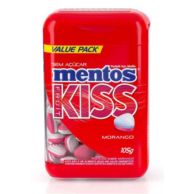 Pastilhas-de-Morango-Kiss-Fruit-Sem-Acucar-Mentos-Pote-105g