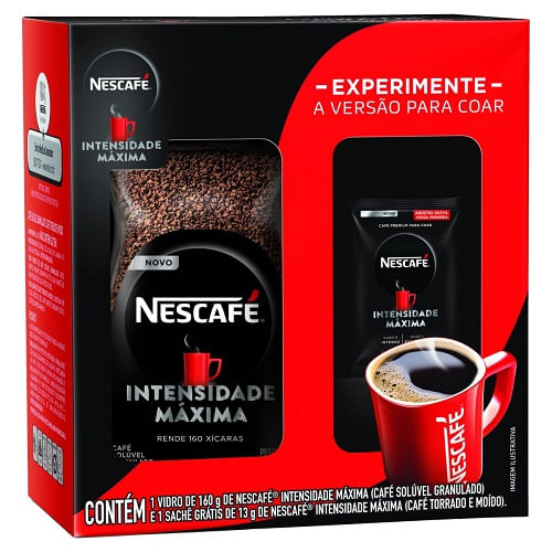 Kit-Cafe-Soluvel-Nescafe-Vidro-160g---1-Sache-Gratis-Torrado-e-Moido-13g-