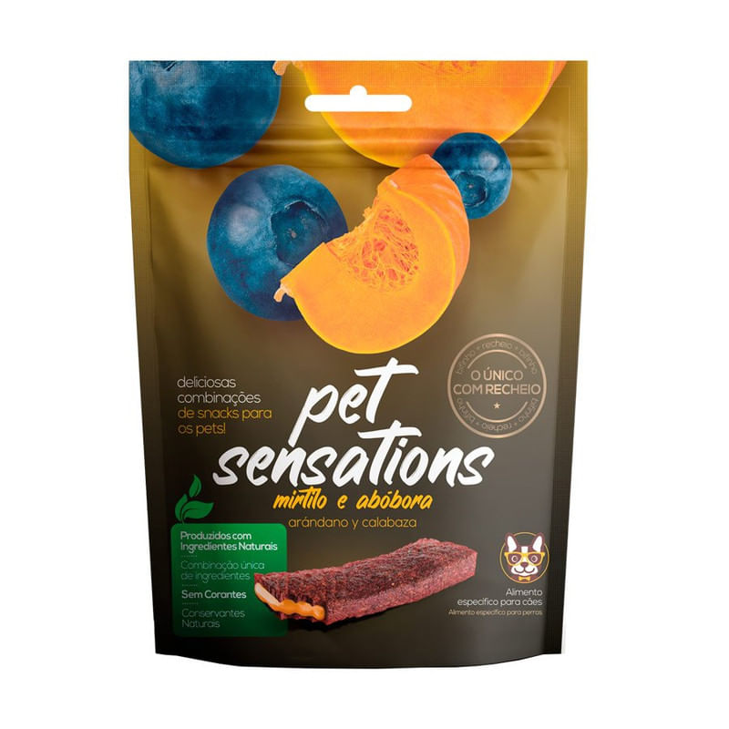 Snack-Bifinho-para-Caes-Mirtilo-e-Abobora-Pet-Sensations-Petitos-Pacote-65g